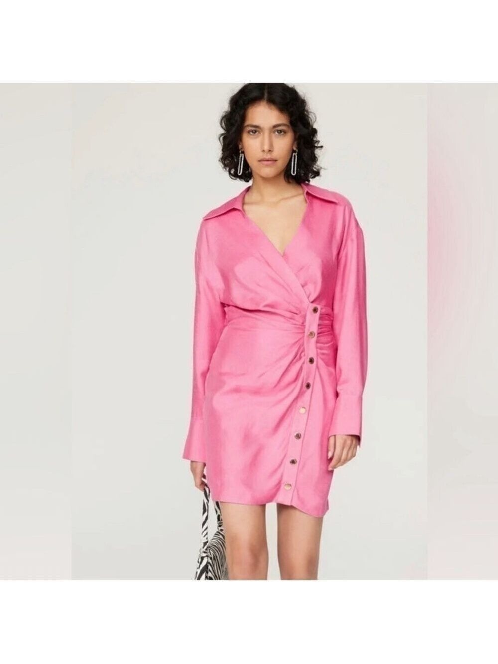 New Sandro Pink Elvira Mini Dress Size 38